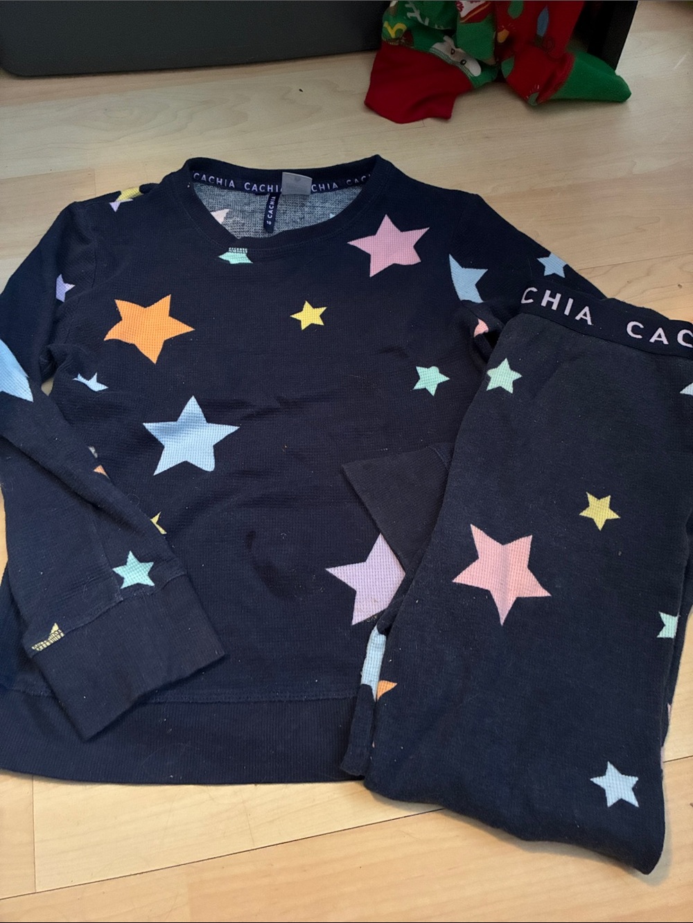 Cachia Kids' Navy Star Pajama Set - Multicolor Stars